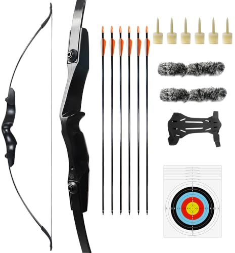Clianle Recurve Bow and Arrow Set for Adults, Beginners, Adolescents, Right-Handed Archery Bow for Outdoor Target Practice, Hunting and Archery Competitions-40lb