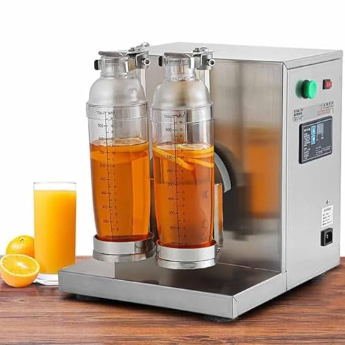 JIADUOFU Coctelera - Coctelera eléctrica para té con Leche - Coctelera de Burbujas de Doble Marco con Vasos de 700/1000 ml para té, Jugo, café y Vino