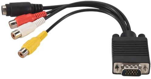 Qusedwey Vga Adaptador para TV S-Video out Cable para Pc Video
