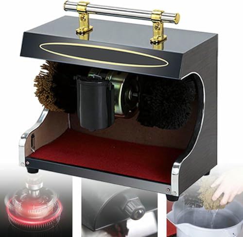 SUHBFNOL Automatic Induction Shoe Polishing Machine, Electric Shoe Shine Polisher, with Double Combination Brush, Easy to Clean, for Hotel Entrance Hall