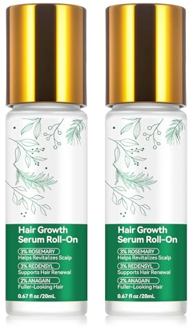 Hårväxtserum – 3% Rosmarin & 3% Redensyl & 2% AnaGain | Hårväxtserum med MSM, Aloe Vera, kokosnötsolja och sheasmör | Hårserum för hårväxt för kvinnor/män - 20 ml 2-pack