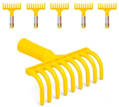 KOMBO Garden - Rastrillo recogedor de aceitunas 9 dientes de polipropileno antirrotura – Longitud 14 cm, conexión cónica para varilla, flexible y resistente (10)