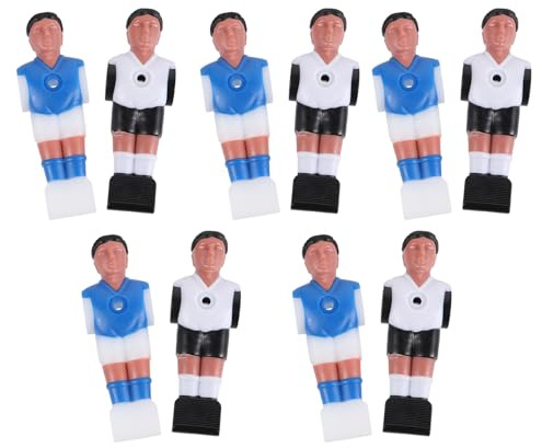 Cabilock 10 Piezas Jugadores de Futbolín Repuestos Resistentes para Mesa de Fútbol Figuras de Jugadores de Mesa Estilo Torneo Compatibles con Barras Estándar Duradero y Suave al Tacto