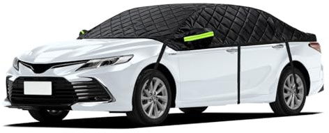 Halbgarage Auto Kompatibel für Opel Adam 2013-2024, Wasserdicht Schutz vor Schnee Frost und Hagel UV-beständig mit Reflektorstreifen