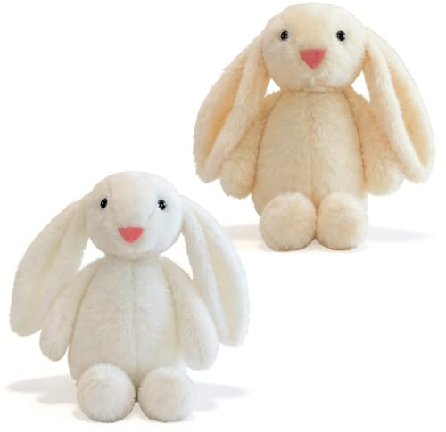 KMFASVX Osterhase Kuscheltier Set 28 cm Weicher Plüschhase mit Langer Ohren, Süßer Plüschkaninchen-Stofftier Flauschiger Stofftier Hase Ostergeschenke für Schlafzimmer & Reisegefährte