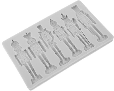 Angoily Moule en Silicone Casse-noisette Gris Clair, Moule à Décoration de Noël pour Chocolat, Pâte à Sucre et Résine, Compatible Lave-vaisselle, pour Créations DIY Festives et Pâtisserie