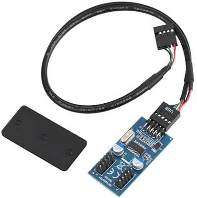 EMSea Internal USB 2.0 9-Pin Splitter 1 Male to 2 Female Motherboard Header Extension for PC Case