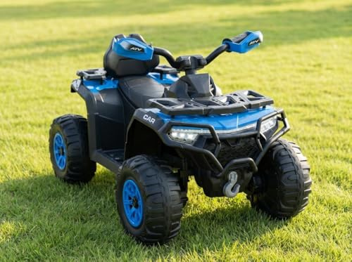 12 V Quad Eléctrico Niño, Coche Eléctrico para Niños con Control Remoto Parental, 2 Motores 35w, Faros LED, Música, Bluetooth - Diseño Todoterreno, para Niños De 3 Años Y Más