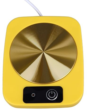 BTOSEP Scaldacaffè intelligente alimentato tramite USB, controllo della temperatura portatile per ufficio, casa, viaggi, design impermeabile, leggero, 1 unità (giallo)