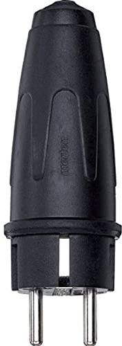 Schneider Electric Merten Vollgummi-Schuko-Stecker, 122051 | schwarz, 1 Stück