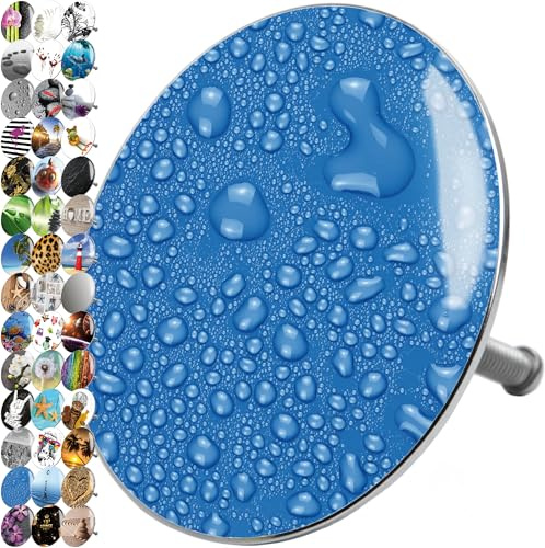 Sanilo Badewannenstöpsel, viele schöne Stöpsel für die Badewanne zur Auswahl, hochwertige Qualität, Tautropfen Blau