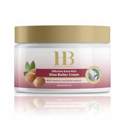H&B Extra Reichhaltige Körpercreme mit Sheabutter – Mit den Vitaminen C und E, Aloe Vera und Mineralien aus dem Toten Meer – Feuchtigkeit und tägliche Pflege der Haut – 180 ml / 350 ml