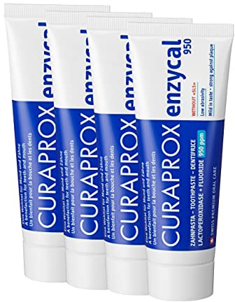 Curaprox Zahnpasta Enzycal 950, mit Fluorid, 75 ml, 4 Stück (4x 75ml)