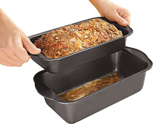 Miles Kimball 2 Pc. Lowfat Nonstick Meatloaf Pan