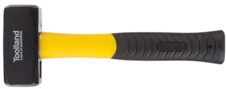 Toolland Massette, tête en acier 1000 g, manche en fibre de verre pour force & durabilité, jaune/noir