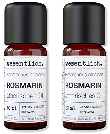 wesentlich. Rosmarinöl - ätherisches Öl - 100% naturrein (Glasflasche) - u.a. für Duftlampe und Diffuser (2x10ml)