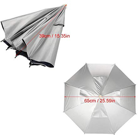 Regenschirm Hüte Wanderschirm Kopf Regenschirm, Regenschirm Hut für Fisch Tragbarer Regenschirm Nubrella Regenschirm für Outdoor
