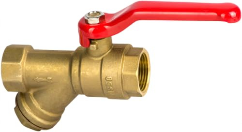 KNM Trade Kugelhahn Absperrventil Messing PTFE-Dichtung Grau 1 | Messing, PTFE-Dichtung, Heizungsinstallation, Trinkwasser geeignet, europäische Standards, Schrägfilter