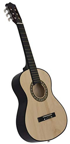 Goliraya Musik Alley Klassische akustische Gitarre Kinder Gitarre & Junior-Gitarre,Helles Holz / Schwarz, 39/24 Zoll