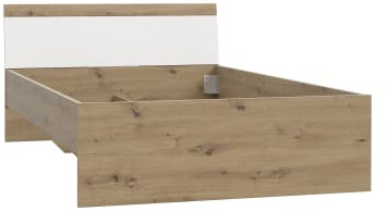 Forte Arkina Cama juvenil con superficie de descanso 120 x 200 cm, material de madera, roble artesanal + blanco, An x Al x P: 125,3 x 76,8 x 210 cm