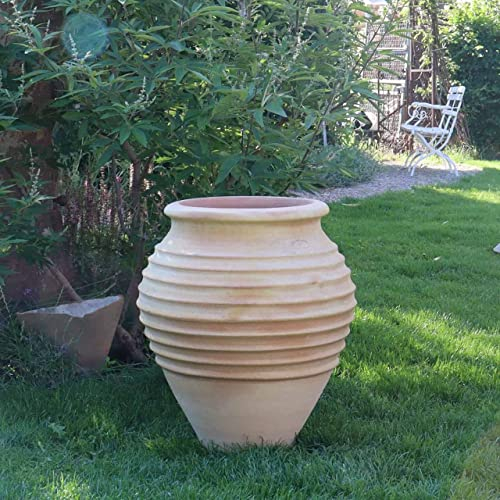 Palatina keramik | handgjord terrakotta-amfora | frostbeständig och hög kvalitet | bukig trädgårdsamfora Ficus finns i sex storlekar (60 cm)