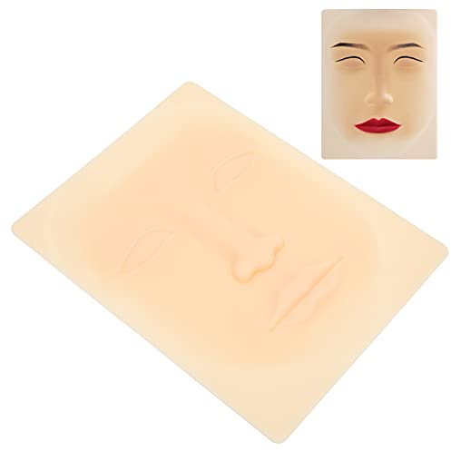 Microblading Practice Skin 4D Silicona Maquillaje Permanente Piel de Entrenamiento para Cejas Labios Delineador de Ojos, Practice Skin Face Microblading Eyebrows Eye Lip Silicona Piel Sintética Gruesa