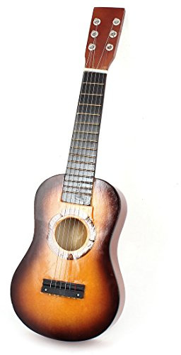 Ruilogod Holz 6 Saiten akustische Ukulele Mini-Gitarre 23 Länge schwarz