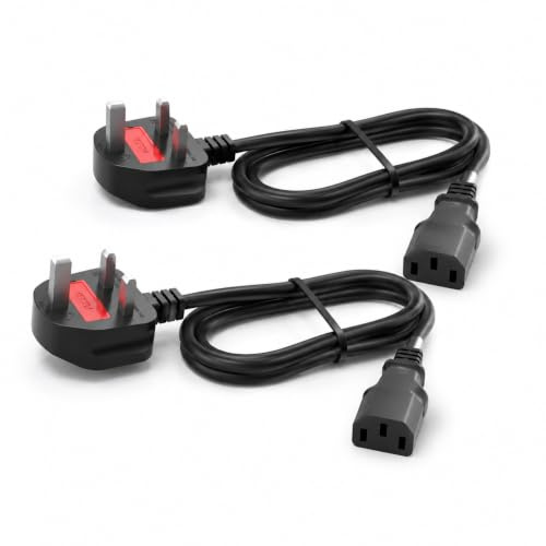 6FT 3 Prong Power Cord 18AWG, NEMA 5-15P to IEC C13 AC Cable, Safe Replacement Power Cord for Computer Monitor Desktop PC TV Printer Projector Gaming Console PS Xbox, Long Lasting Heavy Duty Cord