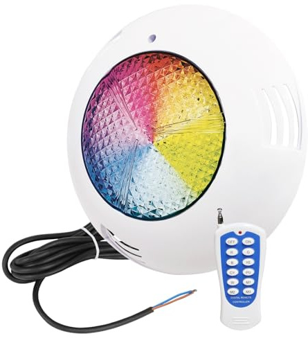 LED ATOMANT Foco de piscina LED 45W RGB 12V AC, Luz para Piscina Impermeable IP68 Sumergible, Cable 1,5m, Con Mando a distancia por control remoto