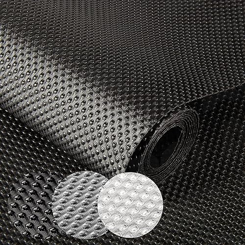 Eva - Tappetino antiscivolo per cassetti, per armadi, cassetti, cucina, ritagliabile, non adesivo, per frigorifero, cucina, colore nero, 200 x 50 cm