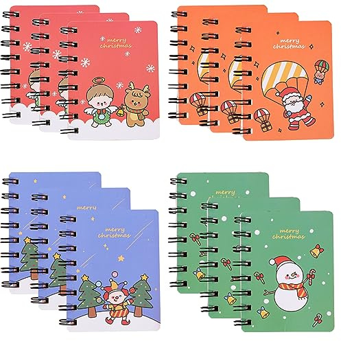 YouYuer 12PCS Mini Quaderni di Natale Taccuino Tascabile Portatili Natale Quaderno Piccolo Blocchi Appunti Tascabili Notes Adatto per Appunti,Promemoria Quotidiani,Casa,Ufficio,Scuola