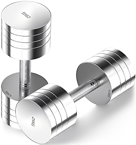 Dripex Lot de 2 Haltères Musculation Réglables Compacts en Acier 25kg