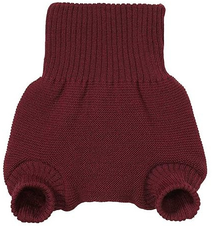 Disana WOLLWINDELHOSE, 100% Bio-Merinowolle GOTS, IVN Best | Newborn Neugeborene Baby Kleinkind, Kind Unisex | Baby Erstausstattung | Made in Germany | Cassis Gr. 86-92