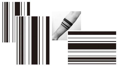 3 Bögen Armband Tattoo Linien Arm Tattoo Temporary Fake Einmaltattoo P-59x3