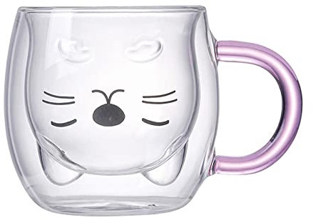 Duiaynke Vasos de cristal duraderos de 280 ml para té, capuchino, cervezas heladas, línea negra