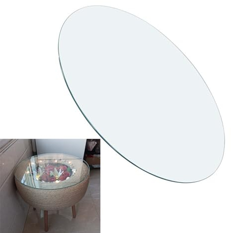 SXKJQER Glasplatte Rund Durchm. 36-100 cm Glastisch Tischplatte Aus Gehärtetem Glas Tisch Glasscheibe 8mm Dick, für Esstische, Couchtische, Schreibtischplatten für Das Büro(Size:98CM(39INCH))