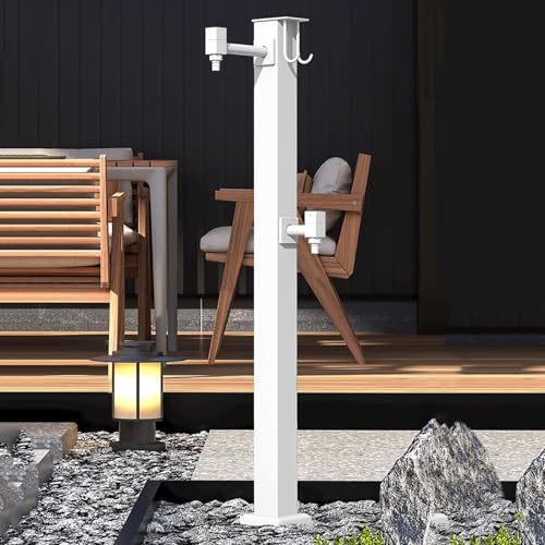 LXRHLIKG 304 Edelstahl Wassersäule Garten, Wasserzapfsäule Garten für den Außenbereich mit Kupferhahn und Sprühpistole