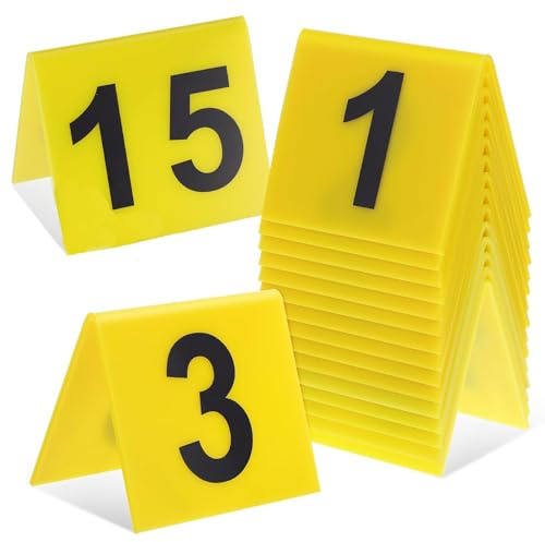 15 piezas Marcadores de Detectives, Tarjetas de Objetos Del Crimen, Decoración de Escena del Crimen, Marcadores de Evidencia, Decoración Temática para Restaurantes y Fiestas (Amarillo)
