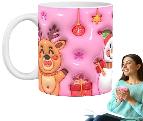 Generisch Weihnachtskaffeetassen,Weihnachtskaffeetassen | Keramik-Weihnachtsbecher -Weihnachtsmann-Becher - Weihnachtsaccessoires, Weihnachtsbecher für heißen Kaffee, kalten Tee
