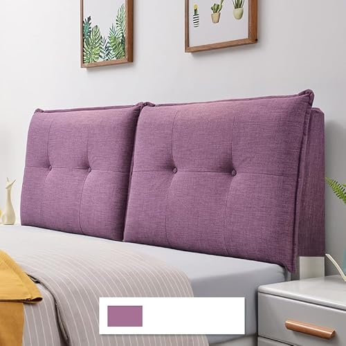 All Inclusive Lesekissenbezug für Kopfteil, Nachttisch, Ehebett, gepolstert, Leinenstoff, Kopfteil, Kissenbezug, staubdicht, waschbar, 90 x 60 x 10 cm, Weiß