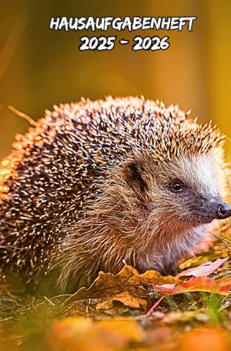 Hausaufgabenheft 2025 2026 Igel: Wochenübersicht mit Doppelseiten pro Woche, Schulplaner für Schüler (Grundschule, Mittelschule, Gymnasium, Universität)