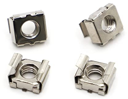 Tuercas enjauladas, Tuerca flotante, Tuercas flotantes de cuarteto de acero inoxidable 304, carcasa elástica, 5 unidades(Nickel plated,M8)