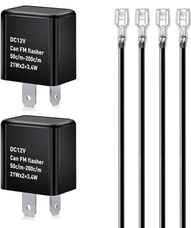 Gebildet 12V, Geschwindigkeitsverstellbar, 2-Polig, Direkter Ersatz, Kompatibles Elektronisches LED-Blinkrelais, Befestigung für Blinker und Warnblinkanlage für Autos und Motorräder (Schwarz)