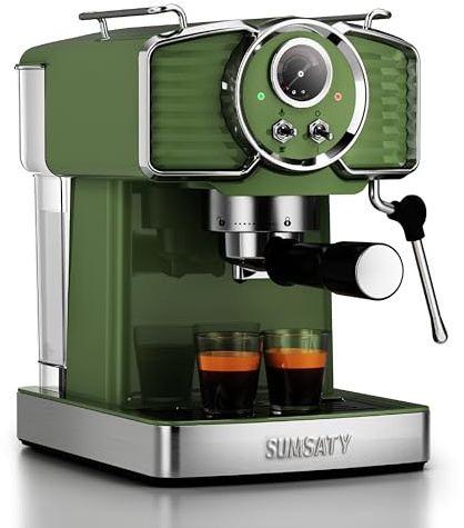 SUMSATY Espresso Machine 20 Bar Espresso Maker with Milk Frother Steam Wand, Professional Expresso Machine for Home Cappuccino & Latte Maker, Retro Coffee Maker with 61oz Water Tank, Matcha Green