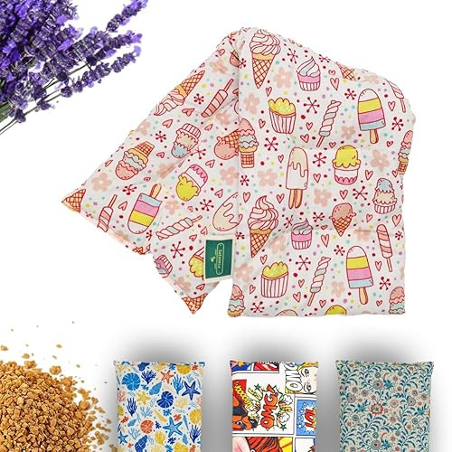 Saco Semillas Microondas - 50x15cm Semillas y Lavanda, 100% Algodón - Saco de Semillas para Microondas - Bolsa térmica Calor y Frío (Helados)