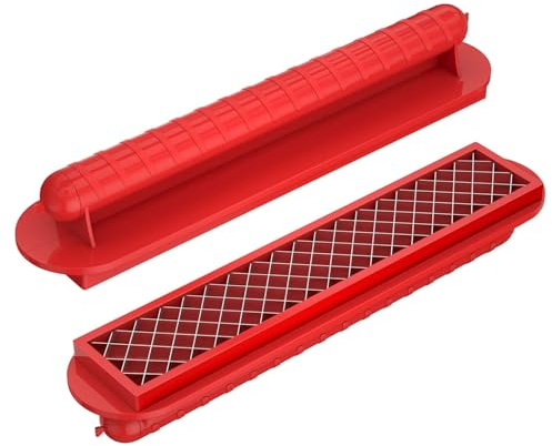 Hot Dog Cutter – Hot Dog Slicing Tool | Lätt bärbar hotdogs BBQ Spiral grillköksverktyg, multifunktionell korvskivare skinka slicer för BBQ Outdoor Camping Grill kök, röd