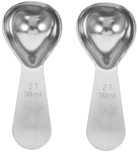 Cucharas Medidoras de Café 2 de Acero Inoxidable Mango Corto 30ml