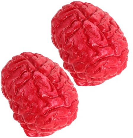 iplusmile 2 Pezzi di Cervello Finto in Lattice Parti del Corpo Sanguinose Oggetti di Scena Realistici per Halloween Decorazione per Case Infestate Colore Rosso