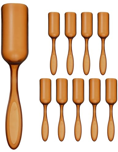 M METERXITY 10-Pack Mini Gardening Shovel Spoons, Plastic Garden Soil Scoops for Cultivation Digging Transplanting/Flower Planting/Plant Succulent, Colorful Small Gardening Tools [Brown]