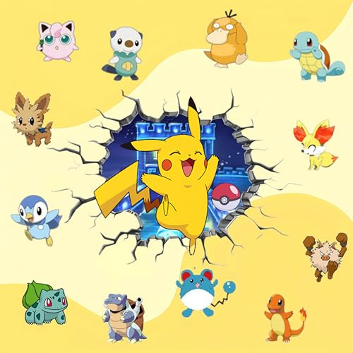Thingehoy Wandtattoo Kinderzimmer, Wandaufkleber Kinderzimmer, Anime Wandtattoos Aufkleber Kinder Wandsticker, Wall Stickers Kids Bedroom, Wanddekoration